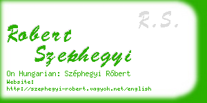 robert szephegyi business card