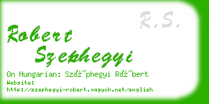 robert szephegyi business card